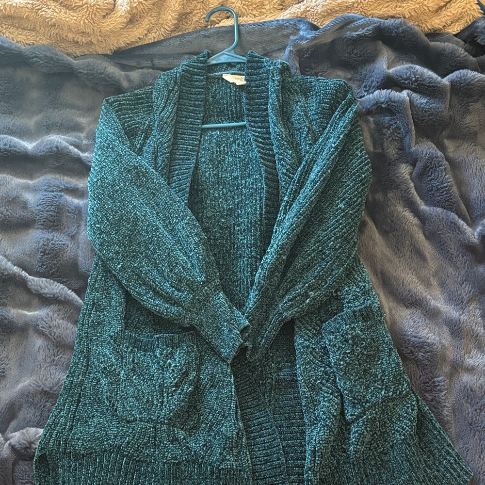 Terra & Sky Deep Teal Cardigan Sweater